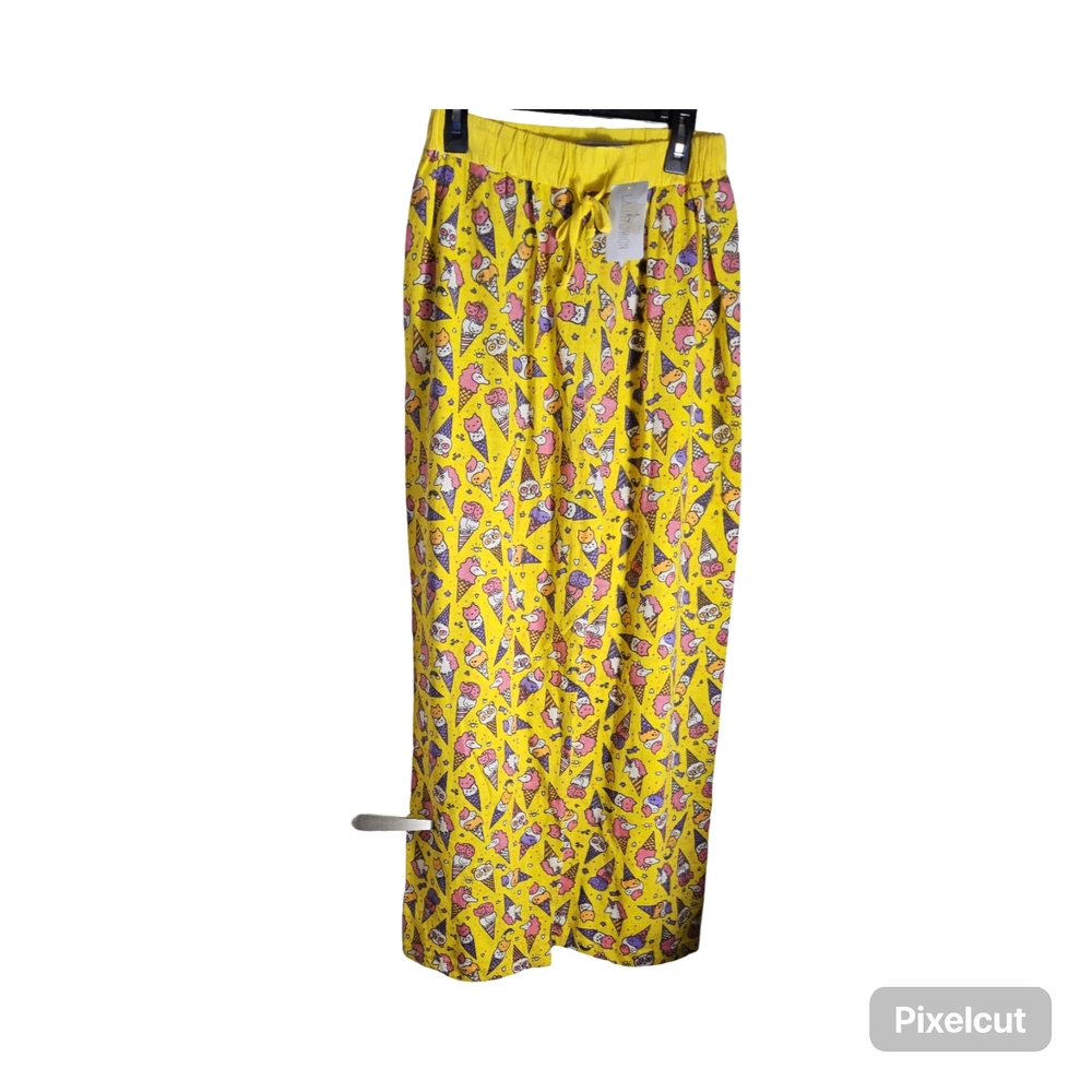 NWOT Size Medium Yellow Patterned Women's Pajama Pants - Picture 3 of 7